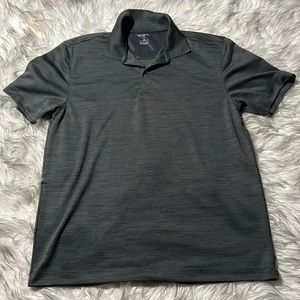 Van Heusen Air Men Size Small Gray Polo Shirt Classic Fit Athletic Polyester